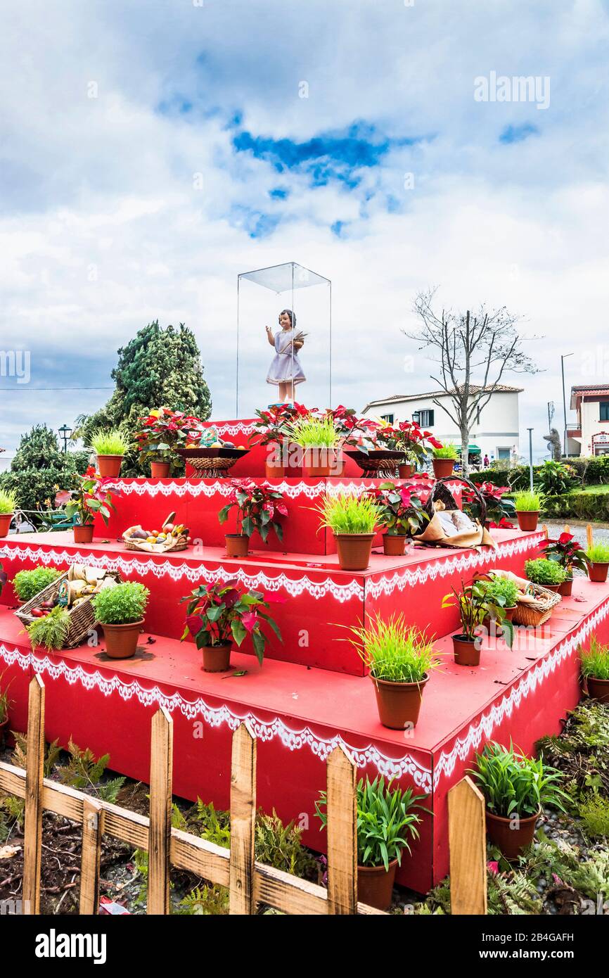 Europa, Portugal, Archipel, Atlantik, Madeira, Santana, Praca de Santana, Weihnachtsdekoration Stockfoto