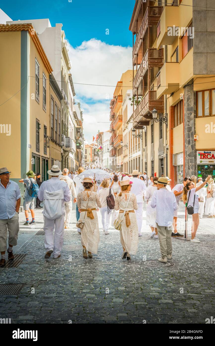 Spanien, Kanaren, La Palma, Santa Cruz, Karneval, Altstadt Stockfoto