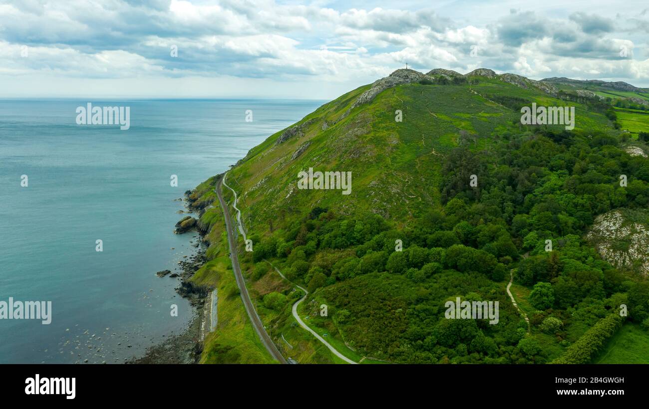 Bray Head in der Grafschaft Wicklow Ireland Aerial Stockfoto