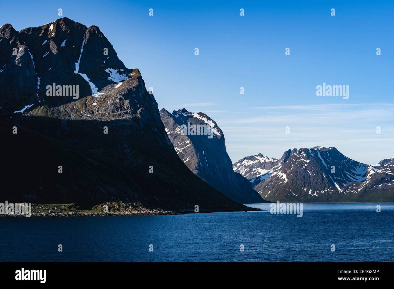 Gebirge, Küste, Norwegen, Skandinavien, Europa, Landschaft Stockfoto