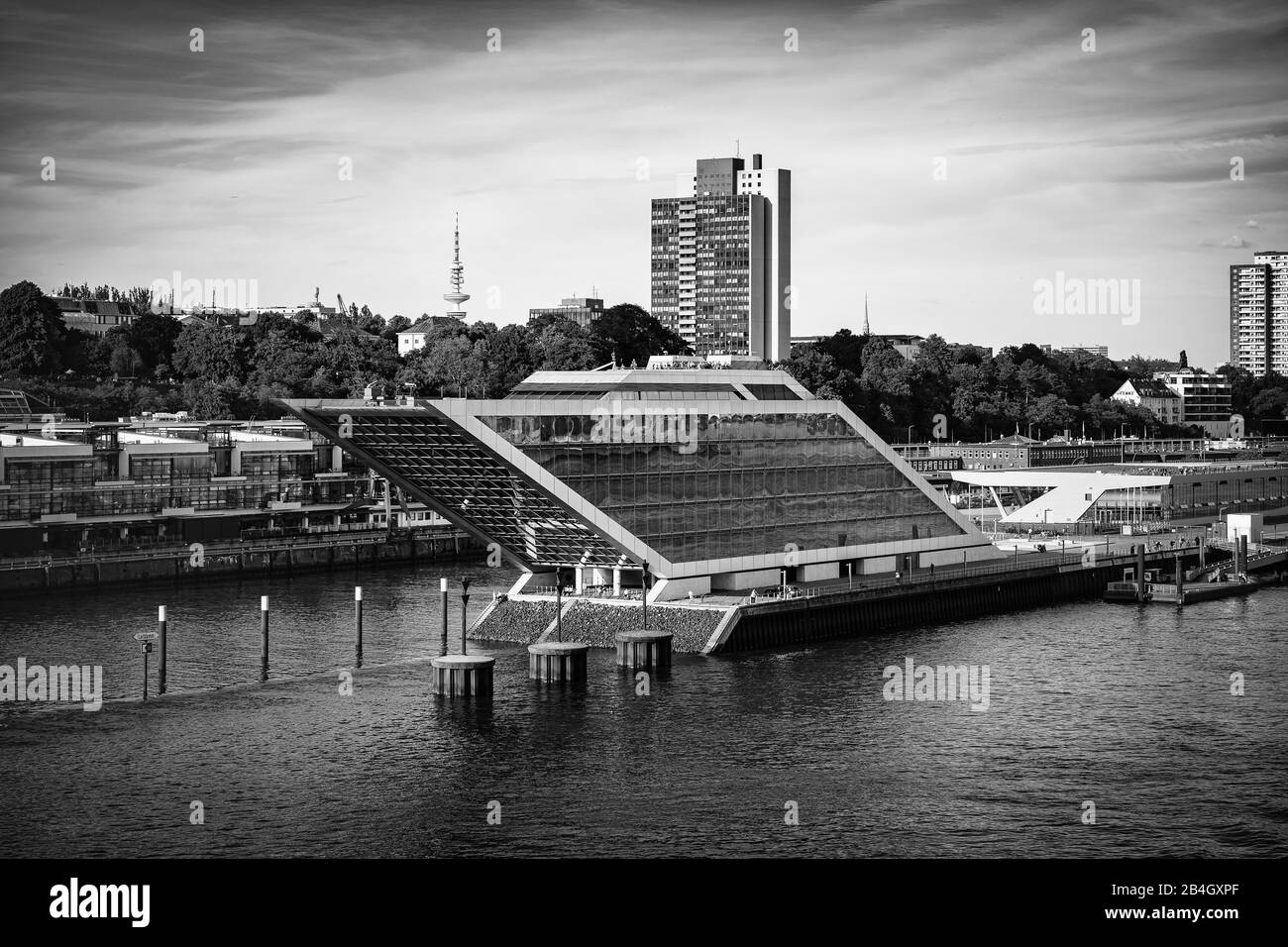 Dockland Hamburg, Deutschland, Europa, schwarz-weiß Stockfoto