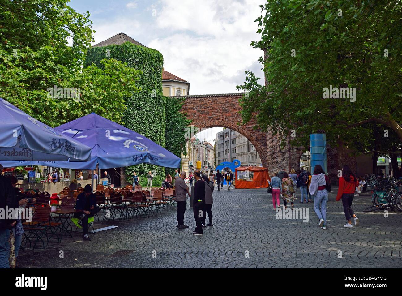 Europa, Deutschland, Bayern, München, Altstadt, Sendlinger Tor, Teil der alten Stadtmauer, Stockfoto