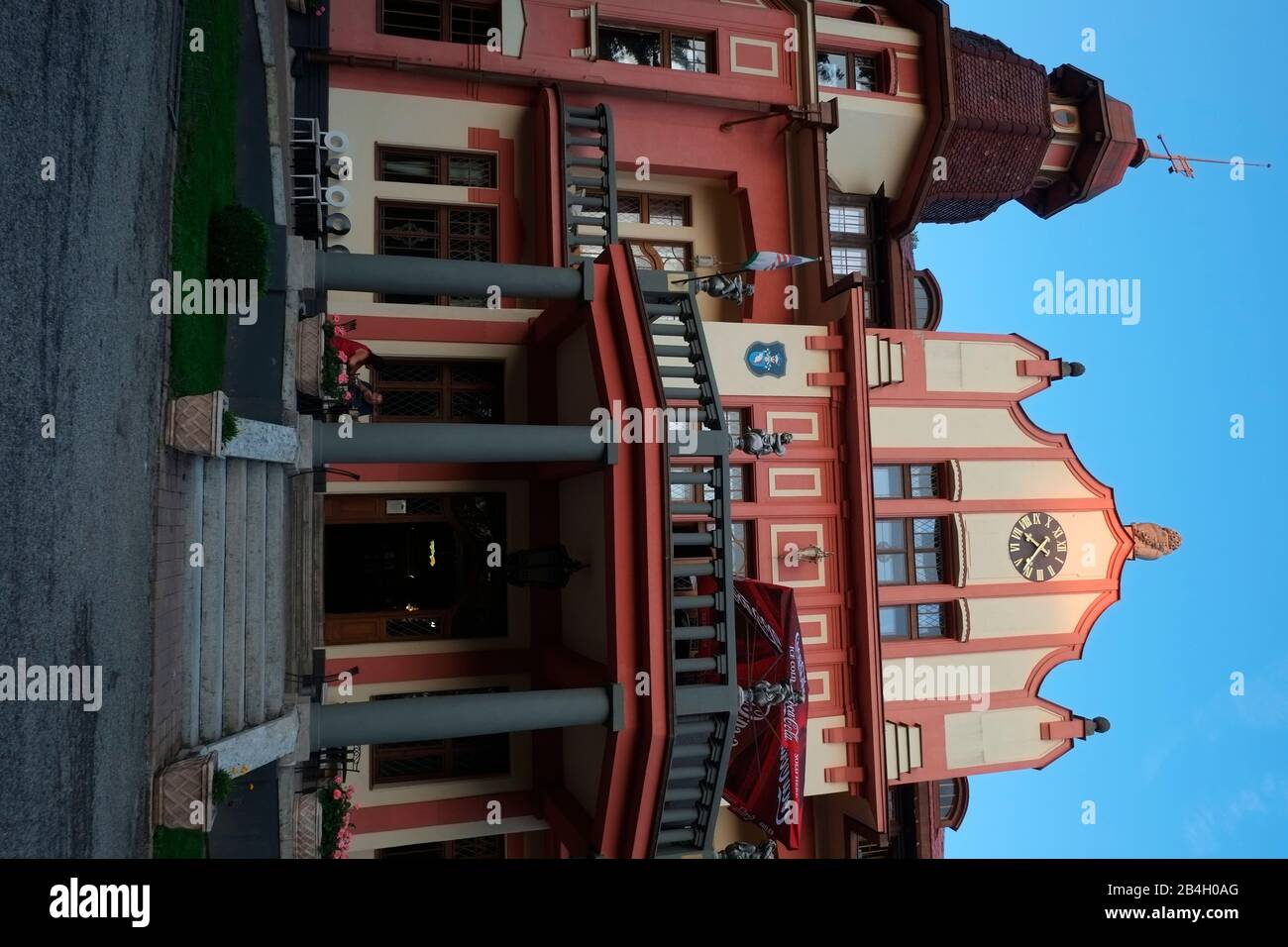 Hotel Svaty Vojtech in der Nähe von Pocatky, Tschechien. Diese Struktur wurde vor dem zweiten Weltkrieg im Stil von Art Nouveay erbaut Stockfoto
