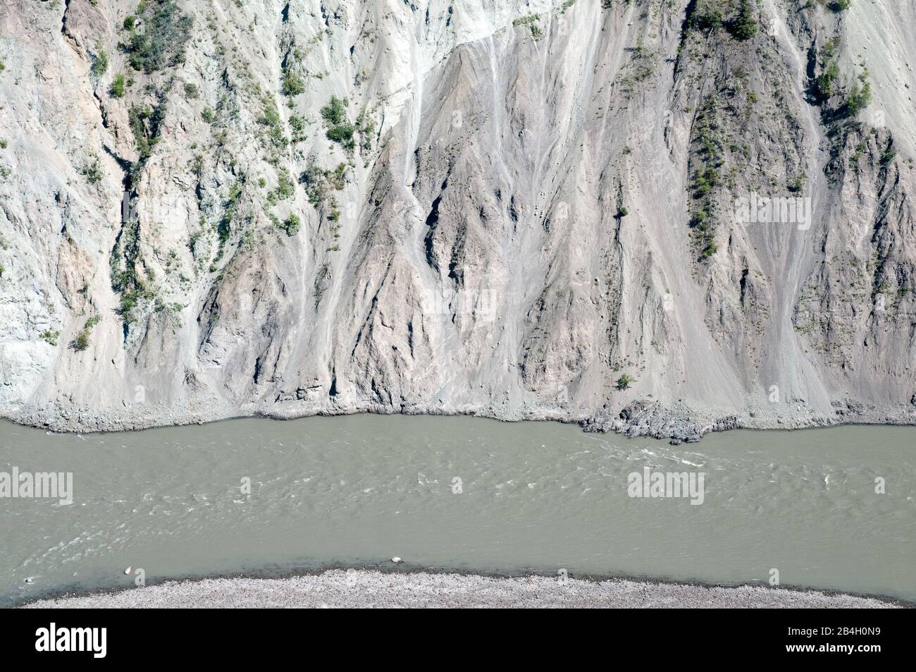 Die steilen Hänge des Grand Canyon des Stikine River, in der Spectrum Mountain Range, in der Nähe des Telegraph Creek im Norden von British Columbia, Kanada. Stockfoto