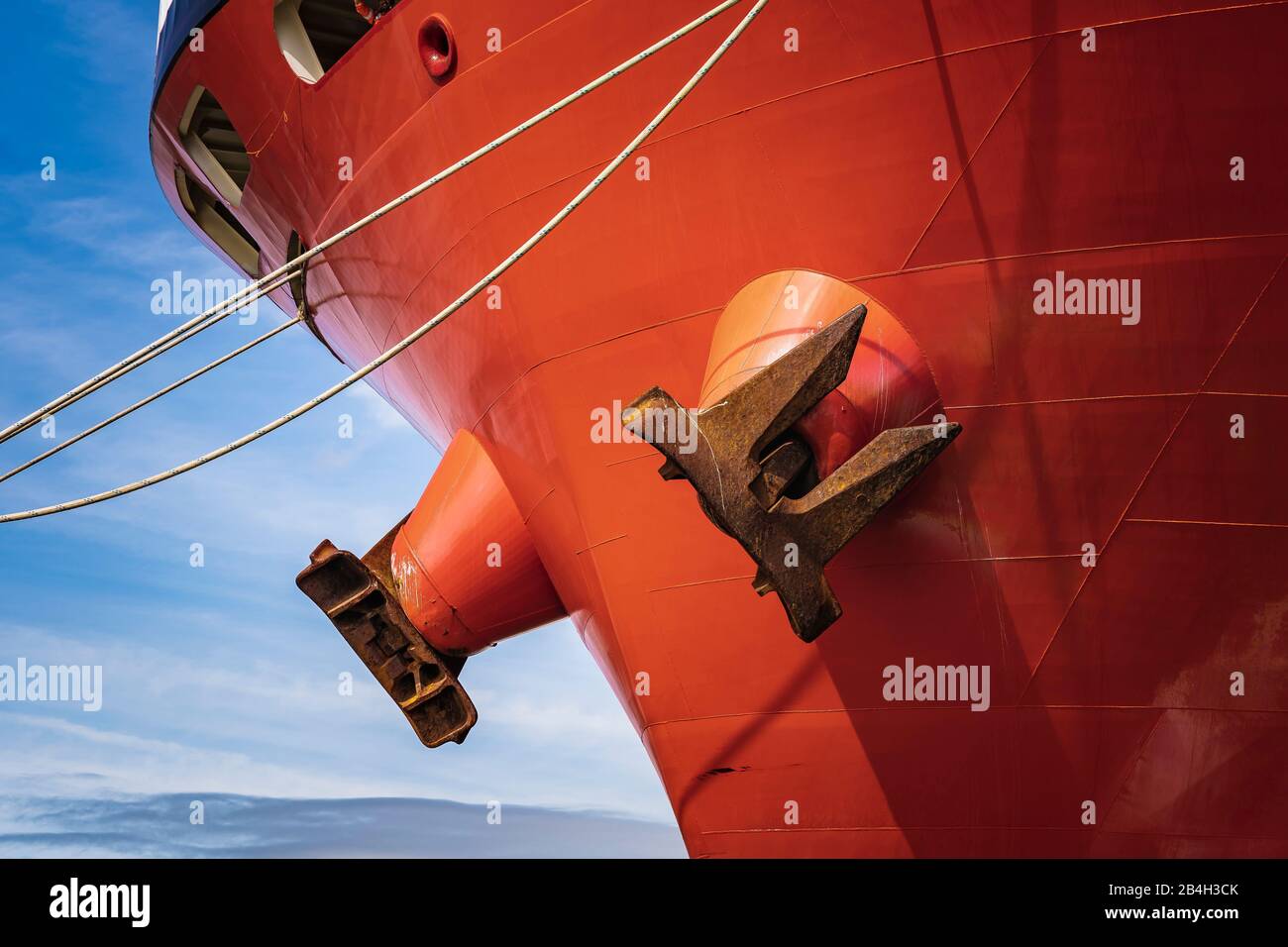 Schiff, Anker, Überseehafen, Bremerhaven, Deutschland, Europa Stockfoto