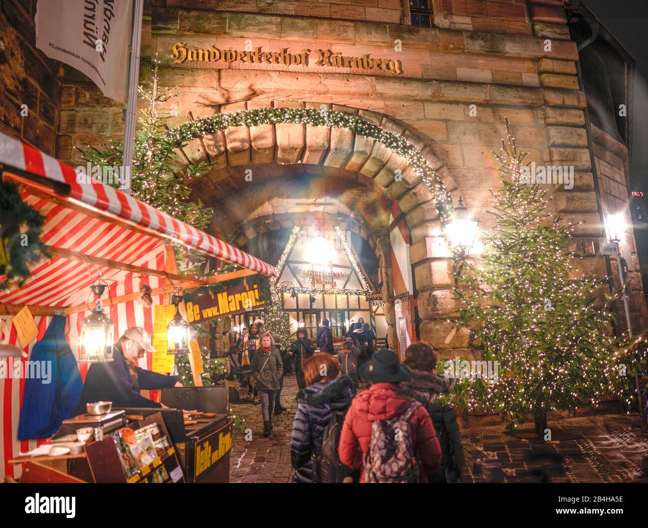 Handwerkerhof: Weihnachtsmarkt Nürnberg Stockfoto