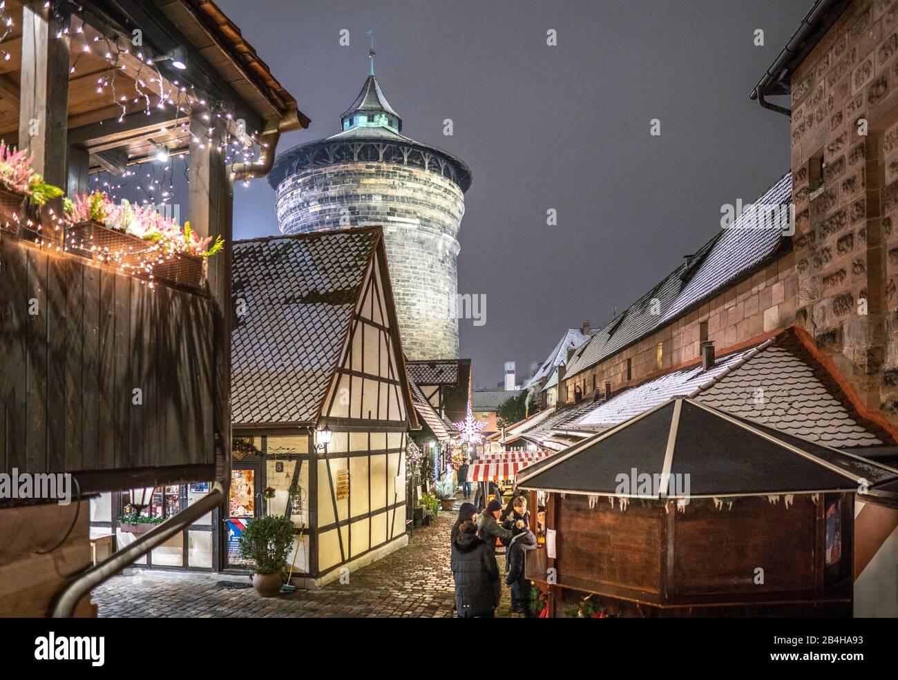 Handwerkerhof: Weihnachtsmarkt Nürnberg Stockfoto