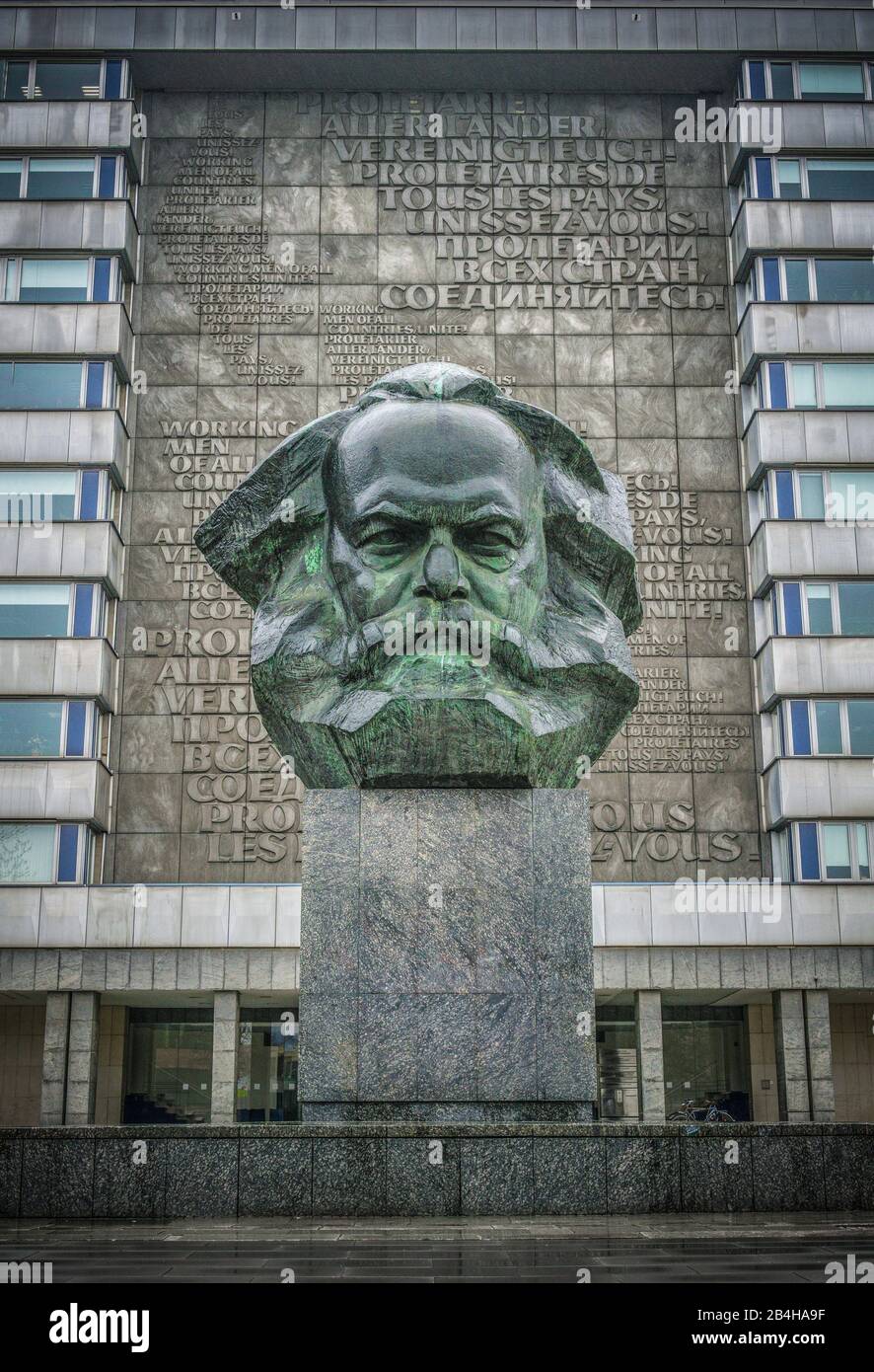 Karl-Marx-Denkmal Chemnitzer Stockfoto