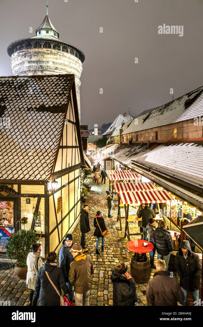 Handwerkerhof: Weihnachtsmarkt Nürnberg Stockfoto