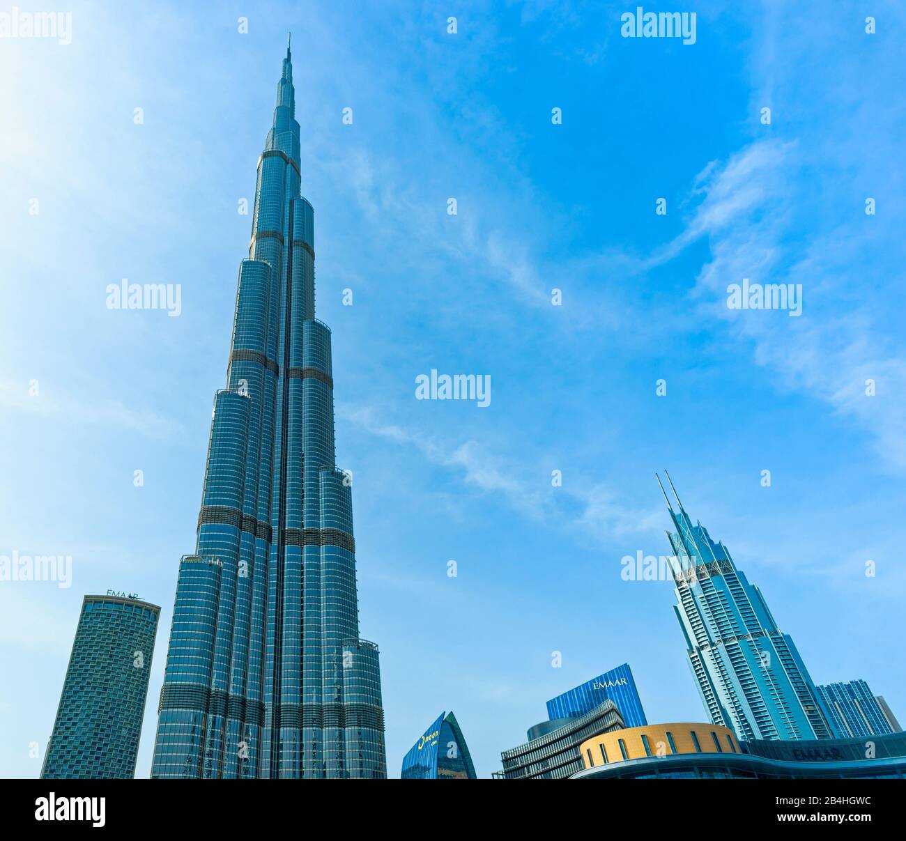 Dubai, VAE, Emaar Square, Burj Khalifa, Dubai Stockfoto
