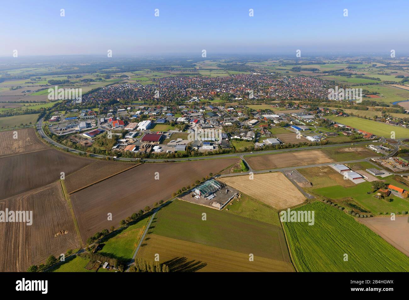 , Stadt Olfen, 24.10.2011, Luftbild, Deutschland, Nordrhein-Westfalen, Münsterland, Olfen Stockfoto