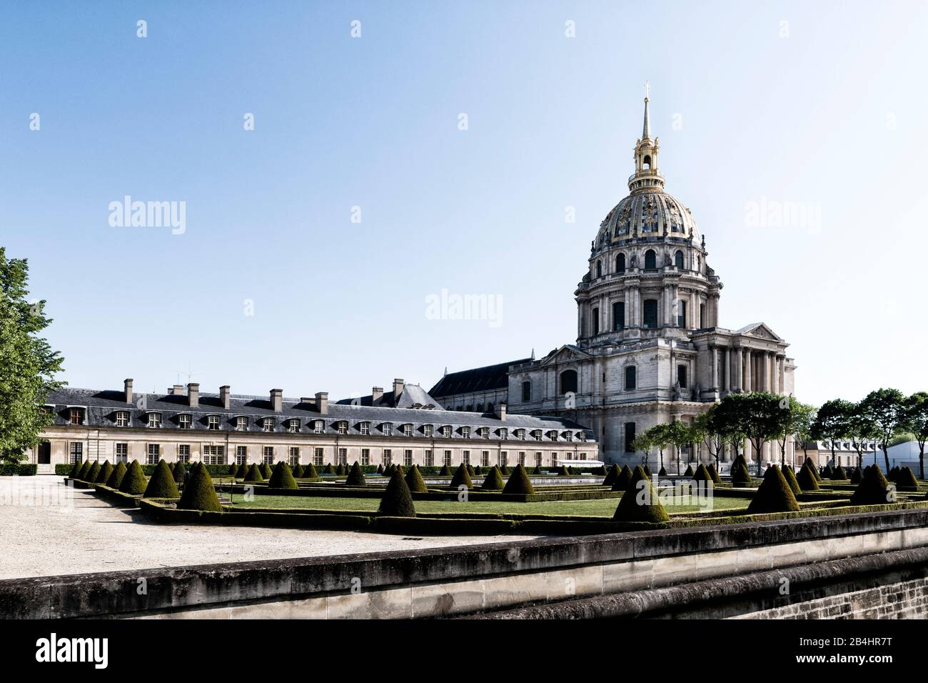 Blick üben die Parkanlagen auf den Invalidendom, Paris, Frankreich, Europa Stockfoto