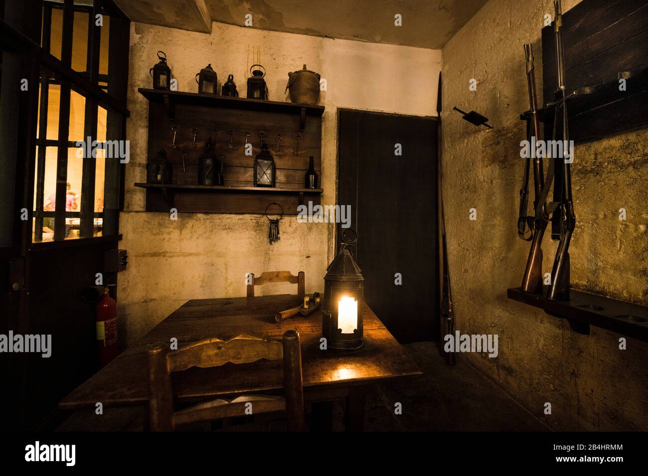 Revolutionäre Chefsängnis mit einer Wachstube in der Conciergerie, Paris, Frankreich, Europa Stockfoto