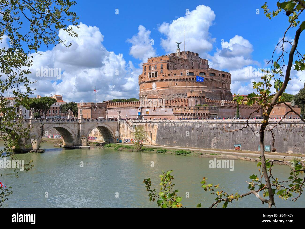 Engelbrücke der Engelsburg am Tiber, Rom, Latium, Italien Stockfoto