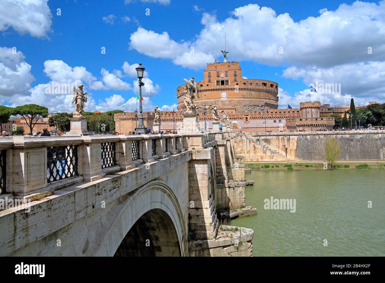 Engelbrücke der Engelsburg am Tiber, Rom, Latium, Italien Stockfoto