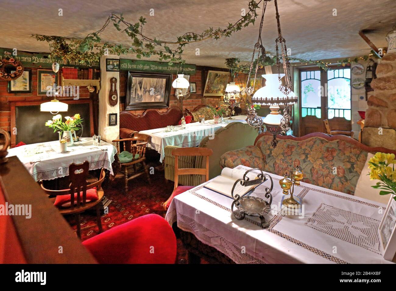 Gästezimmer im Restaurant Friesenhof Cornelius in Dorum-Neufeld, Nordseebad Dorum, Land Wursten, Wesermünde, Nordsee, Nordseeküste, Nationalpark Niedersächsische Wattenmeer, Niedersachsen, Deutschland Stockfoto