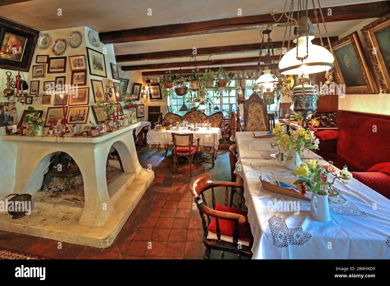 Gästezimmer im Restaurant Friesenhof Cornelius in Dorum-Neufeld, Nordseebad Dorum, Land Wursten, Wesermünde, Nordsee, Nordseeküste, Nationalpark Niedersächsische Wattenmeer, Niedersachsen, Deutschland Stockfoto
