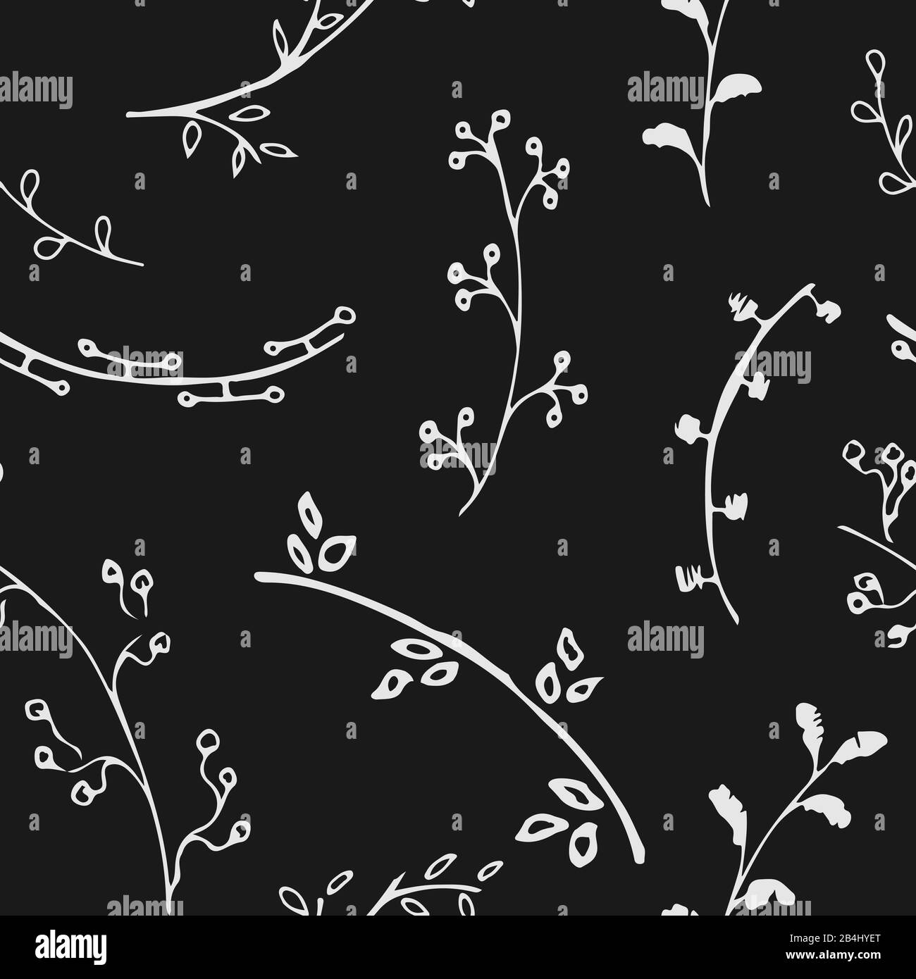 Ein nahtloses Muster im Federstil. Stock Vektor