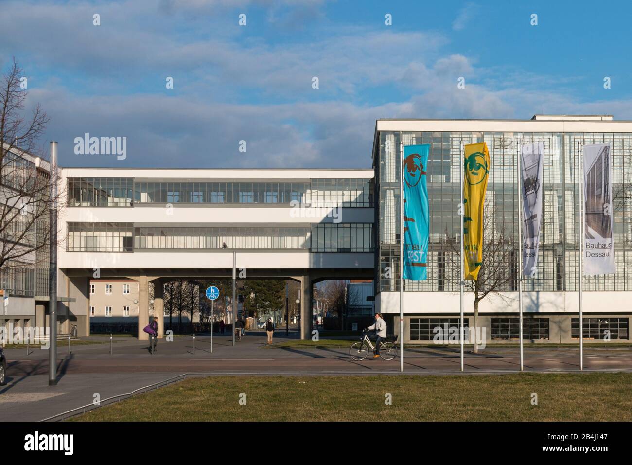 Deutschland, Sachsen-Anhalt, Dessau, Bauhaus, Hauptgebäude, 100 Jahre Bauhaus Stockfoto
