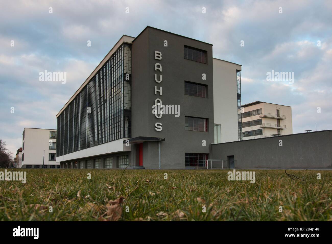 Deutschland, Sachsen-Anhalt, Dessau, Bauhaus, Exterieur, 100 Jahre Bauhaus, Dessau. Stockfoto