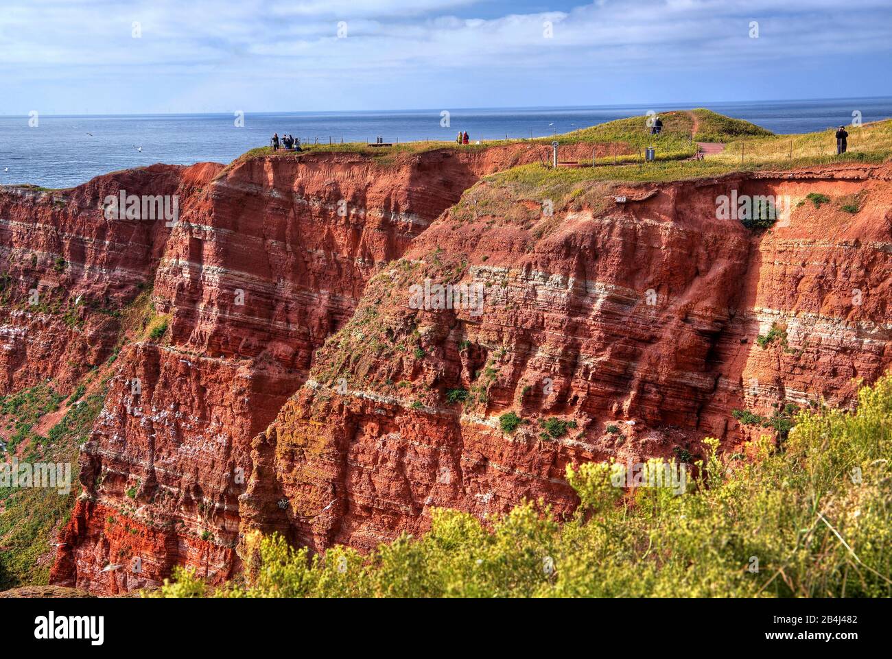 Aussichtspunkt am nordwestlichen Steilufer, Heligoland, Helgoland Bay, Deutsche Bucht, Nordseeinsel, Nordsee, Schleswig-Holstein, Deutschland Stockfoto