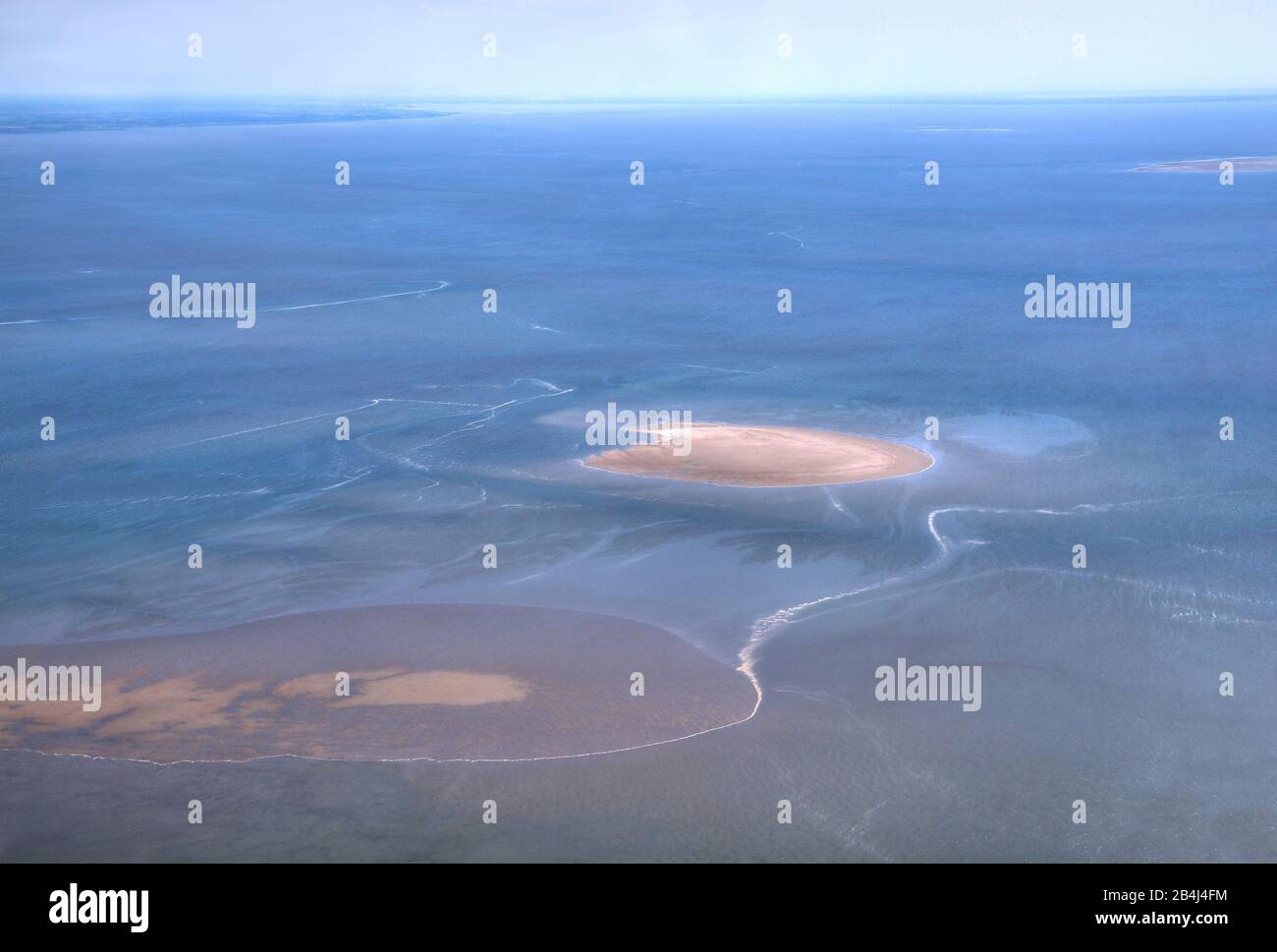 Sandbars auf der Insel Scharhörn im Nationalpark Hamburgisches Wattenmeer, Landkreis Neuwerk, Hamburg, Land Hamburg, Nordsee, Deutschland Stockfoto