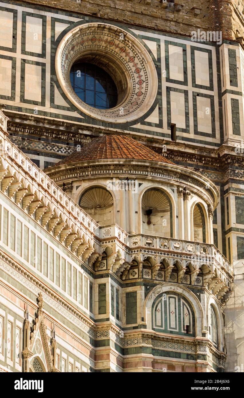 Italien, Florenz, Kathedrale "Santa Maria del Fiore", Detail auf der Südseite Stockfoto