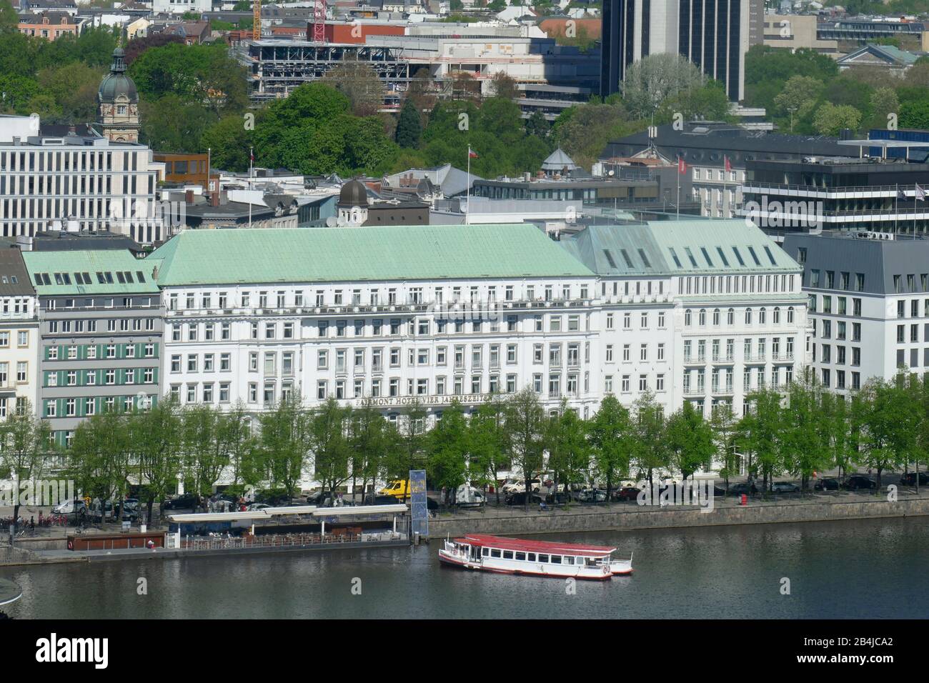 Blick auf den neuen Jungfernstieg und Binnenalster, Hamburg, Deutschland, Europa Stockfoto