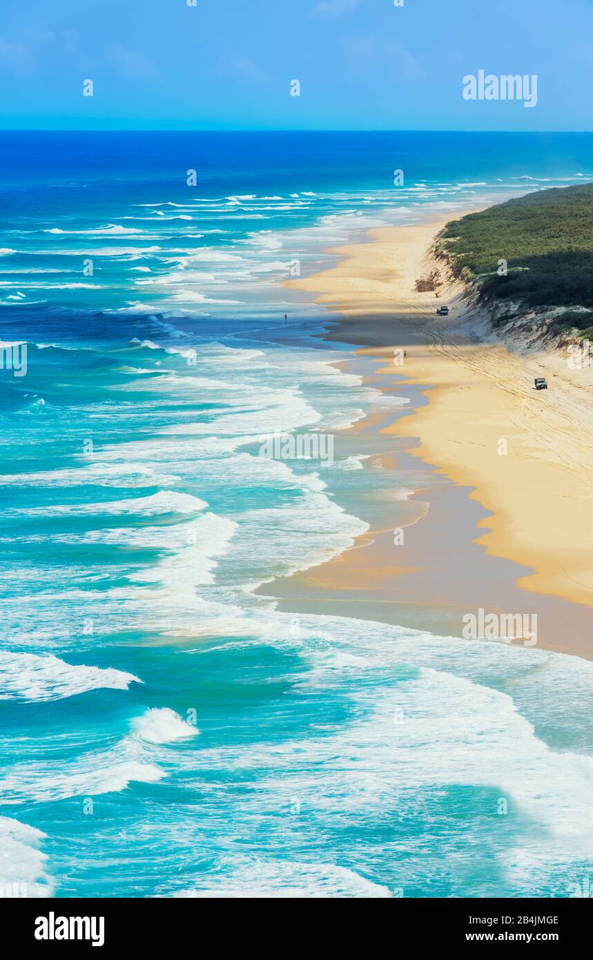 75 Mile Beach, Fraser Island, Queensland, Australien Stockfoto