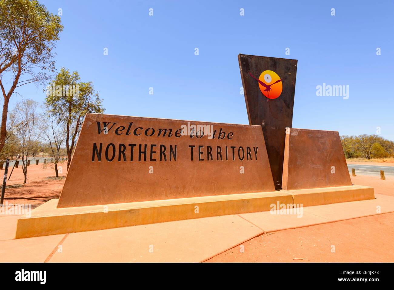 Willkommen beim Schild Northern Territory, NT, Australien Stockfoto