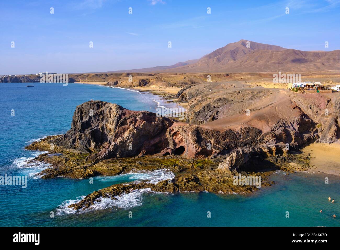Playas de Papagayo, Papagayo-Strände, Naturpark Los Ajaches, Playa Blanca, Lanzarote, Kanarische Inseln, Spanien Stockfoto