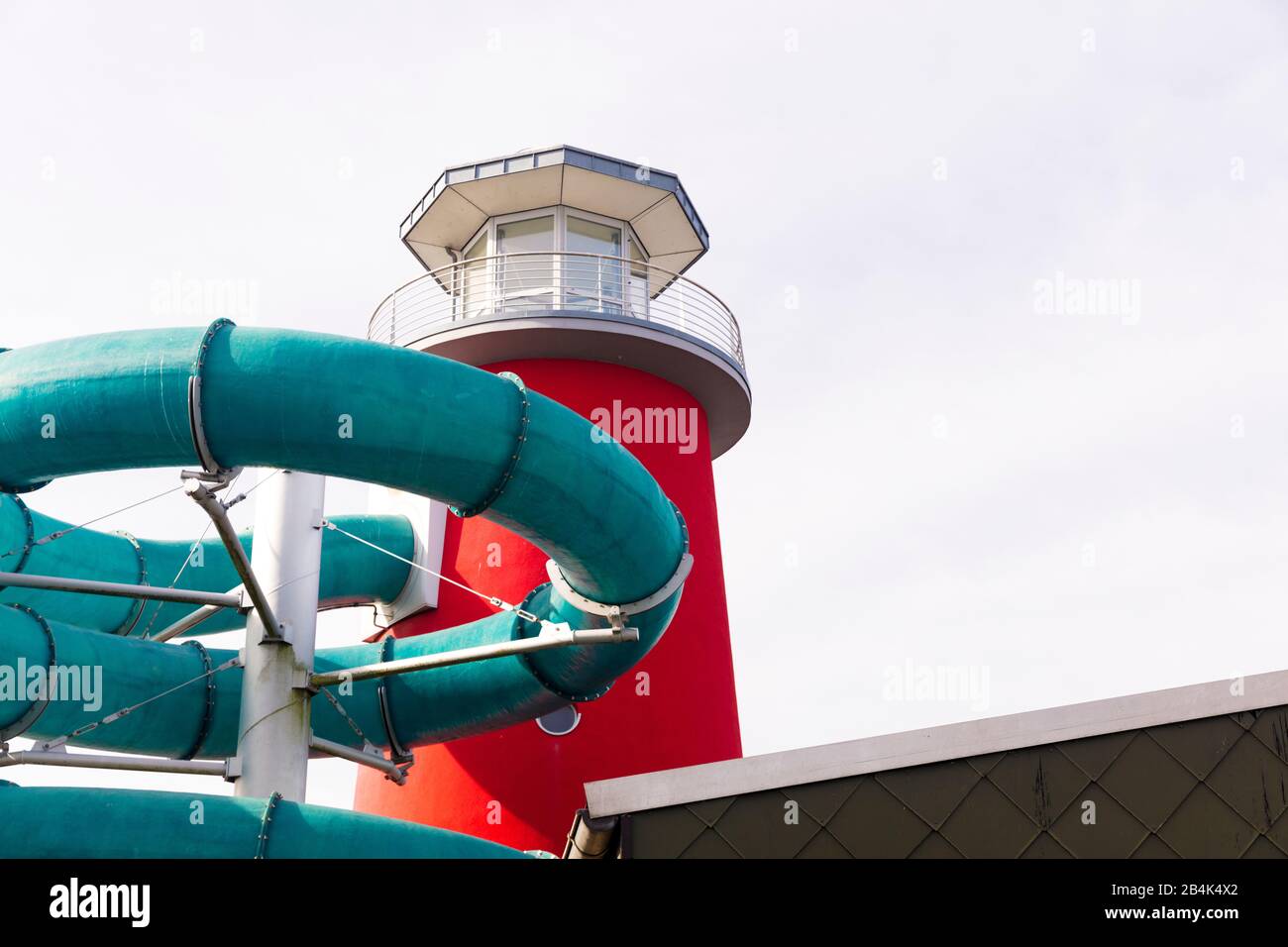 Abenteuerpool Ocean Wave, Technic, Water Slide, North Dyke, Nord, Nordsee, Wattenmeer, Friesland, Niedersachsen, Deutschland, Stockfoto