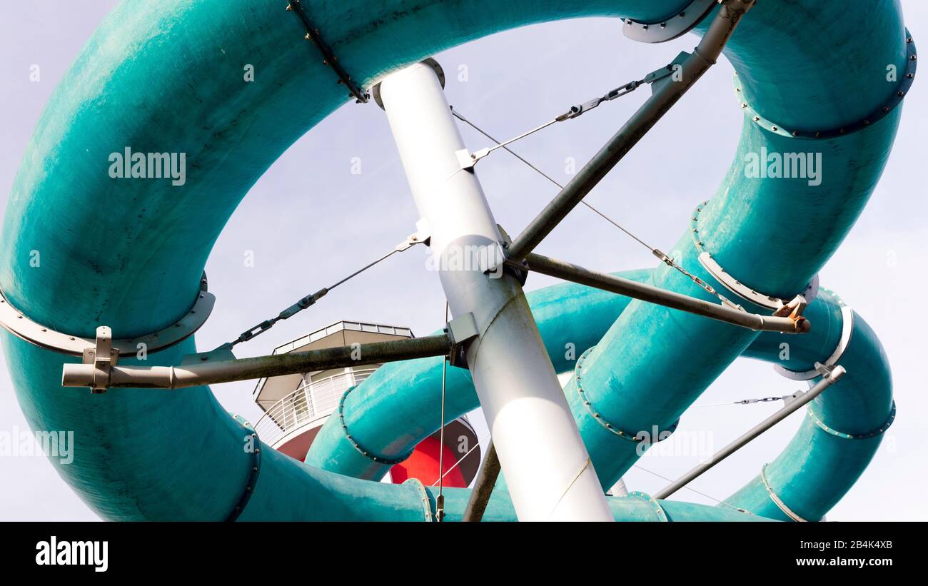 Abenteuerpool Ocean Wave, Technic, Water Slide, North Dyke, Nord, Nordsee, Wattenmeer, Friesland, Niedersachsen, Deutschland, Stockfoto