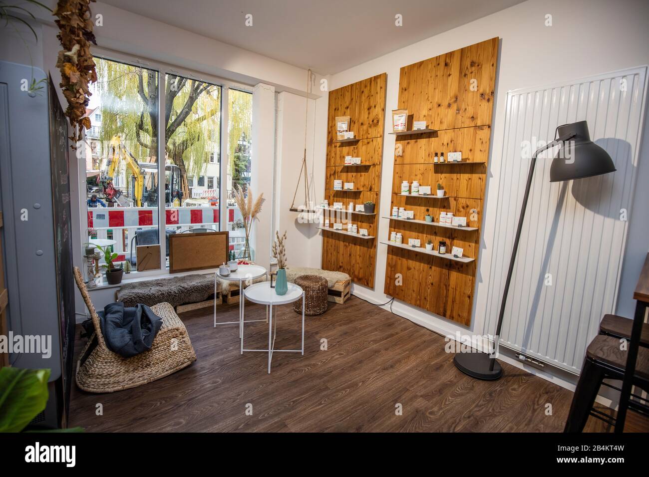 Bioshop für vegetarische, vegane und alternative Ernährung Stockfoto