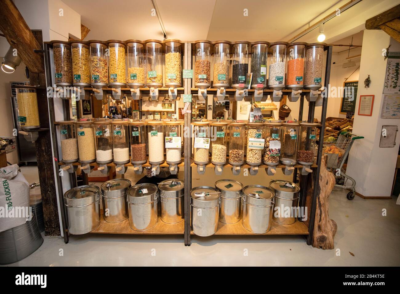 Bioshop für vegetarische, vegane und alternative Ernährung Stockfoto