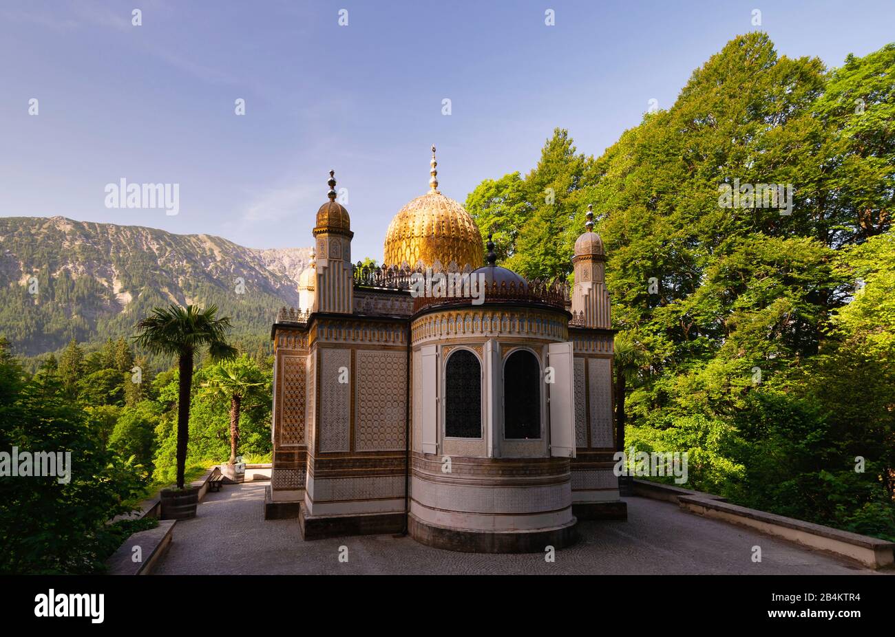 Deutschland, Bayern, maurischer Kiosk in den Schlossgärten des Schlosses Linderhof, Stockfoto