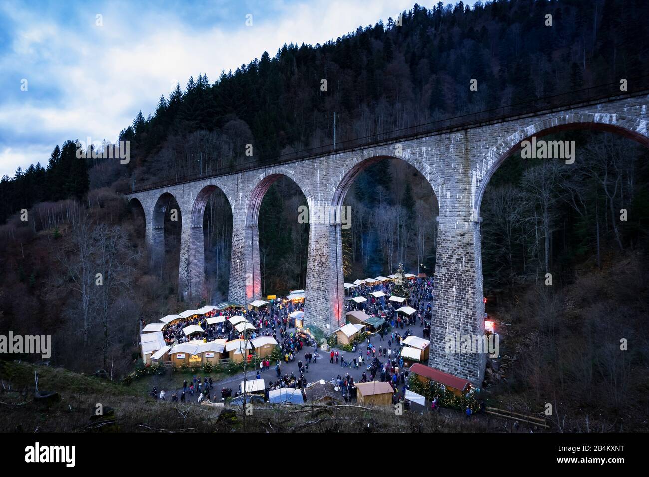 Weihnachtsmarkt, Viadukt, Ravennaschlucht, Schwarzwald, Baden