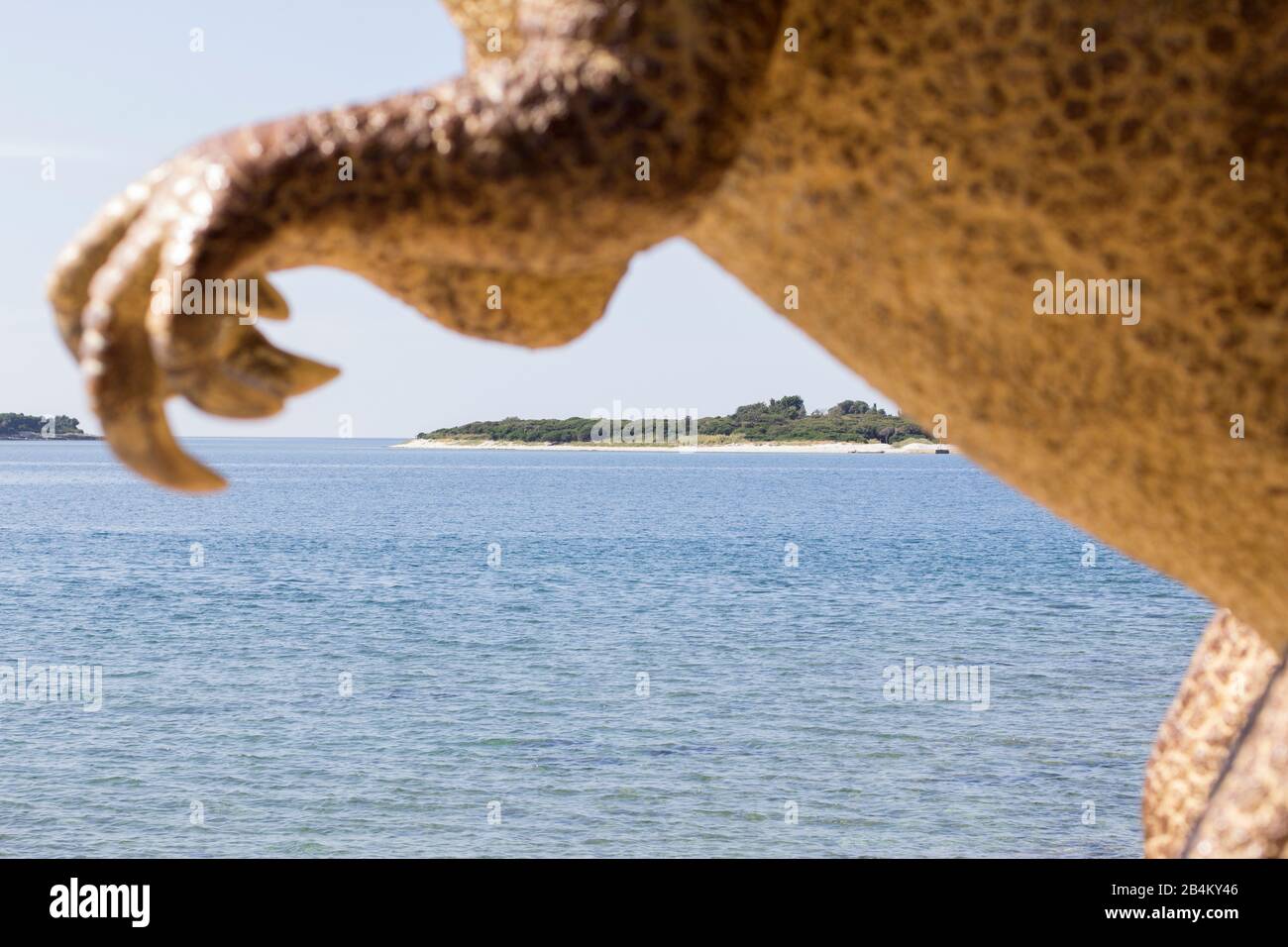 Dinosaurier auf der kroatischen Insel Brijuni Stockfoto