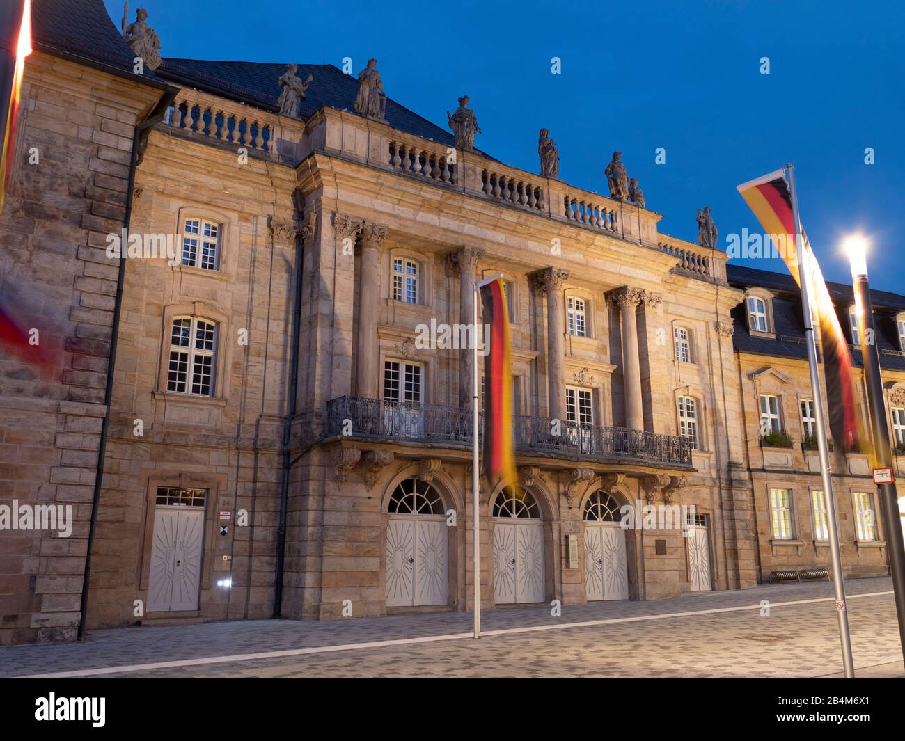 Markgravialoper Bayreuth, Abenddämmerung, UNESCO-Weltkulturerbe, Franken, Bayern, Deutschland Stockfoto