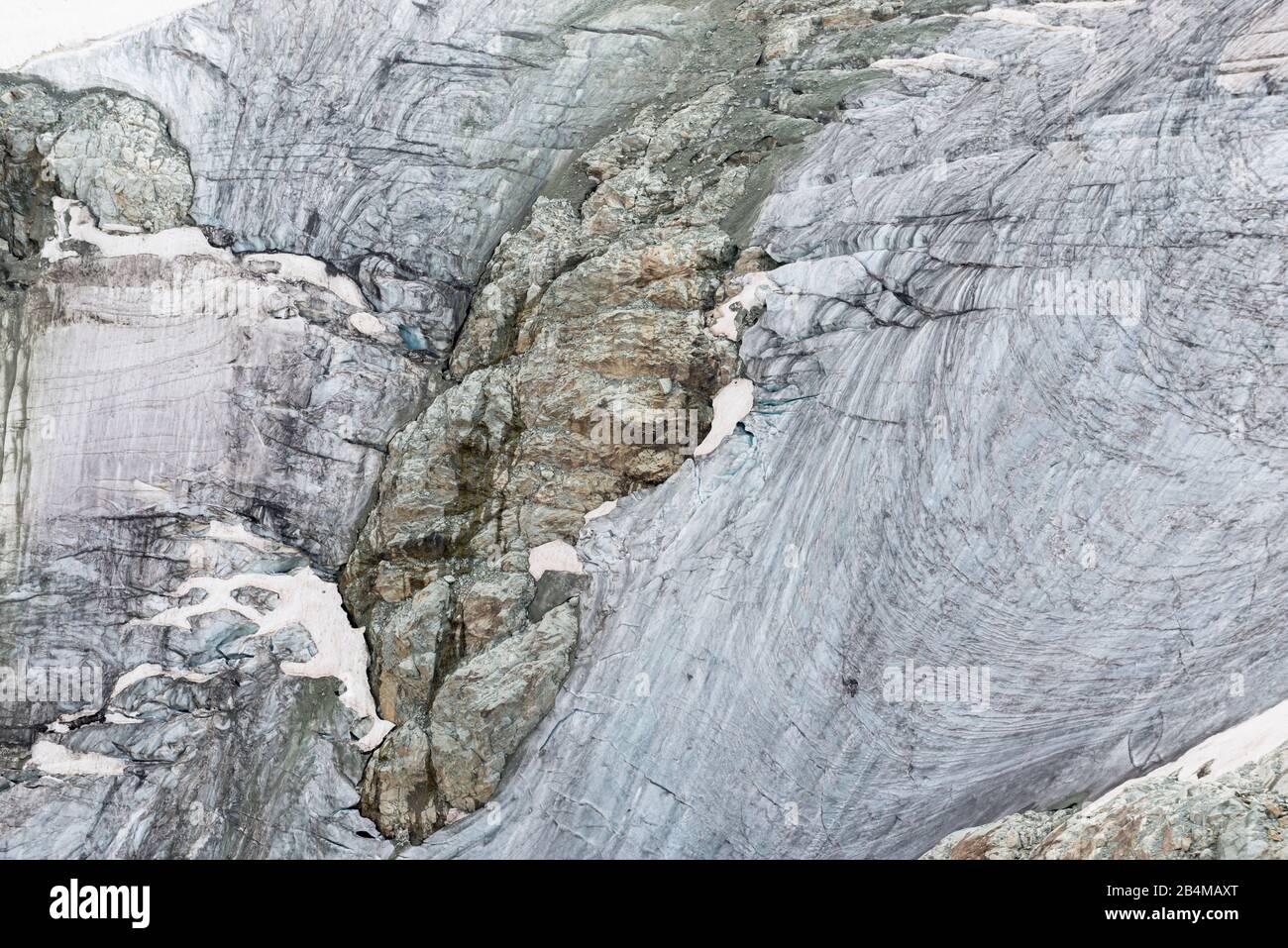 Schweiz, Wallis, Haute Route Chamonix Zermatt, Glacier de Vuibé von der Berghütte Cabane des Vignettes aus gesehen Stockfoto