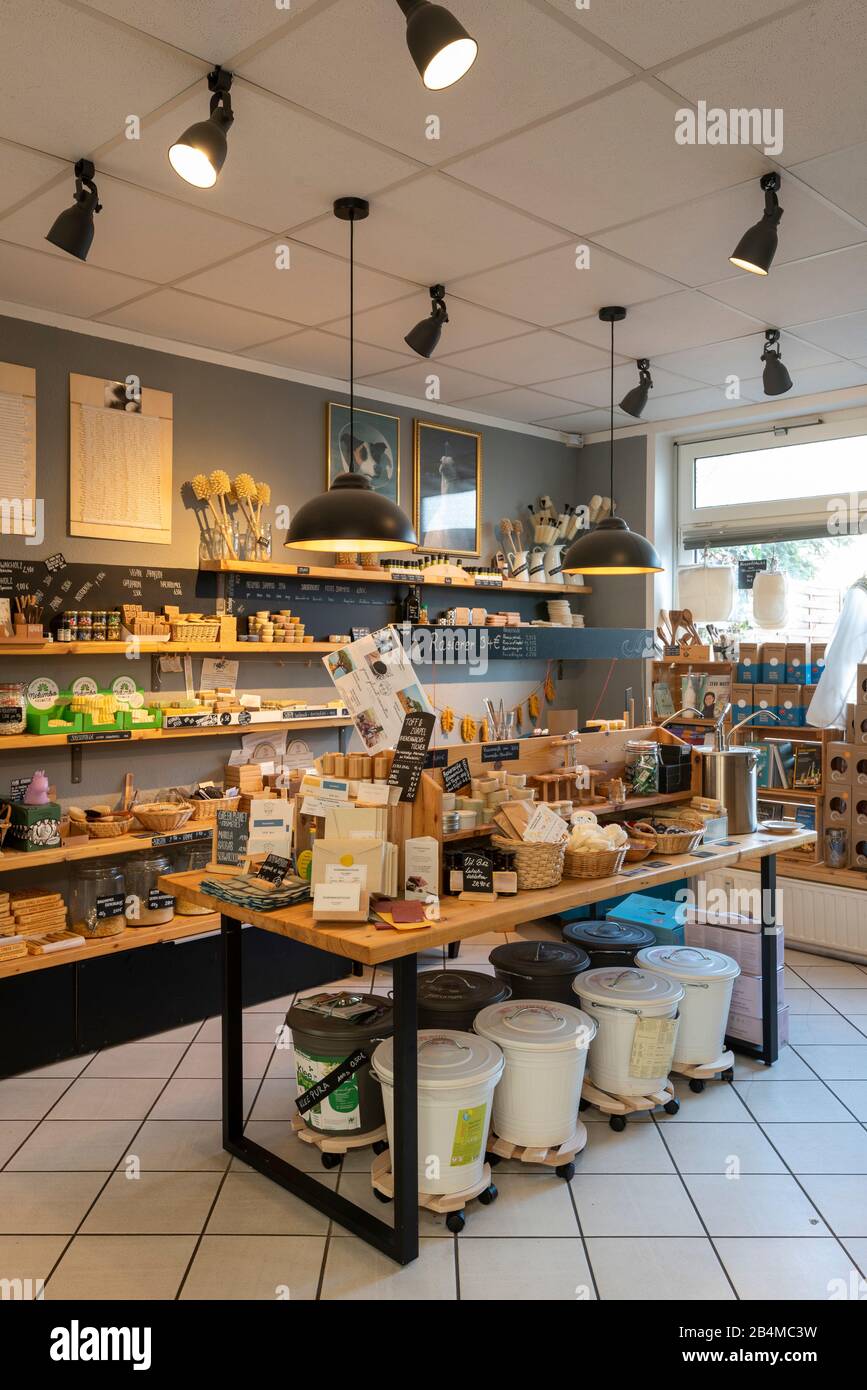 Blick in einen Unverpacktladen. Stockfoto