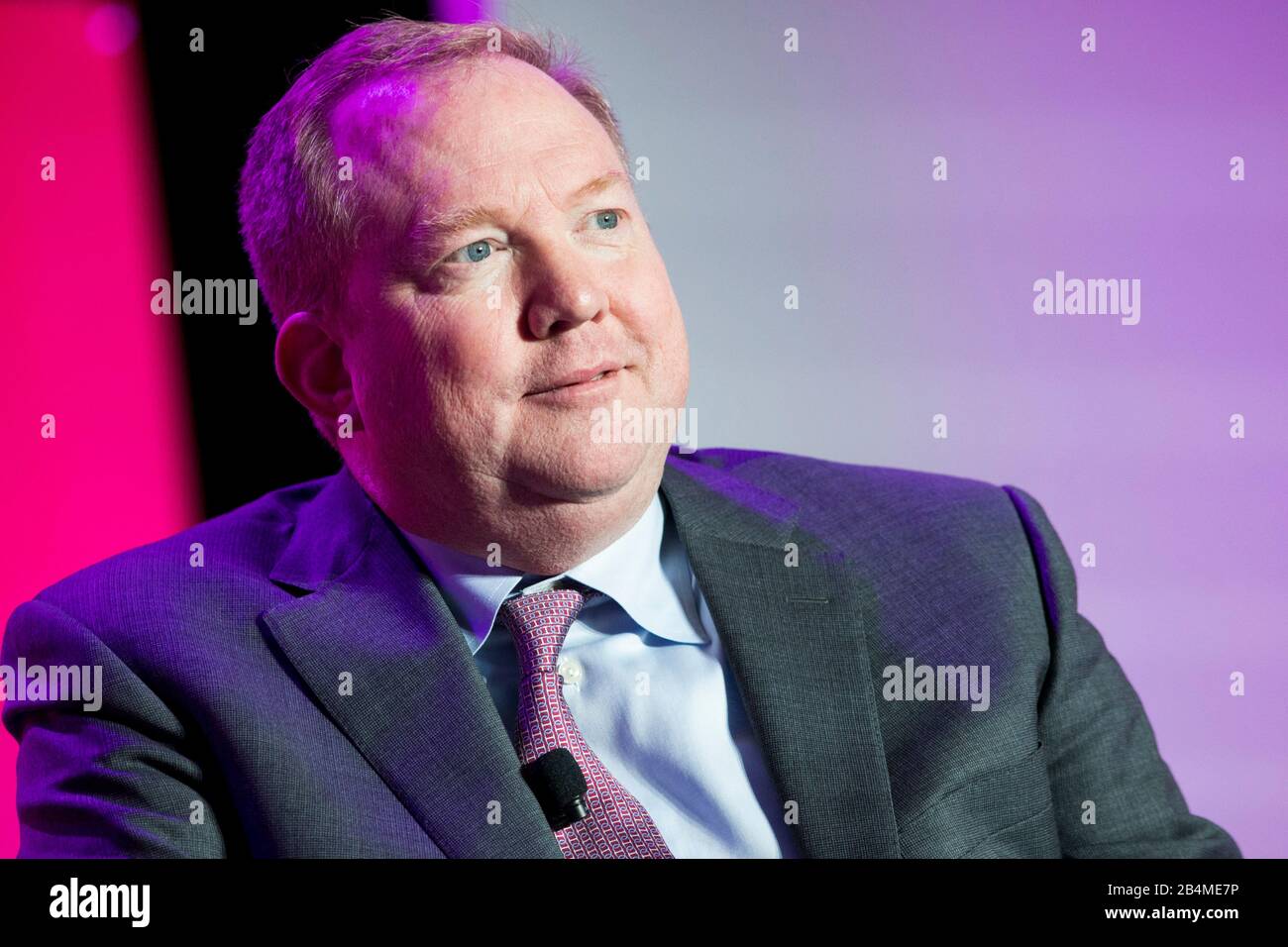 Stanley Deal, President und Chief Executive Officer, Boeing Commercial Airplanes und Executive Vice President, The Boeing Company, spricht in den USA Stockfoto