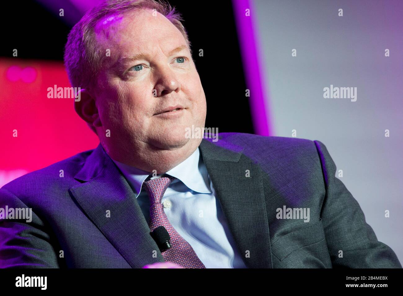 Stanley Deal, President und Chief Executive Officer, Boeing Commercial Airplanes und Executive Vice President, The Boeing Company, spricht in den USA Stockfoto