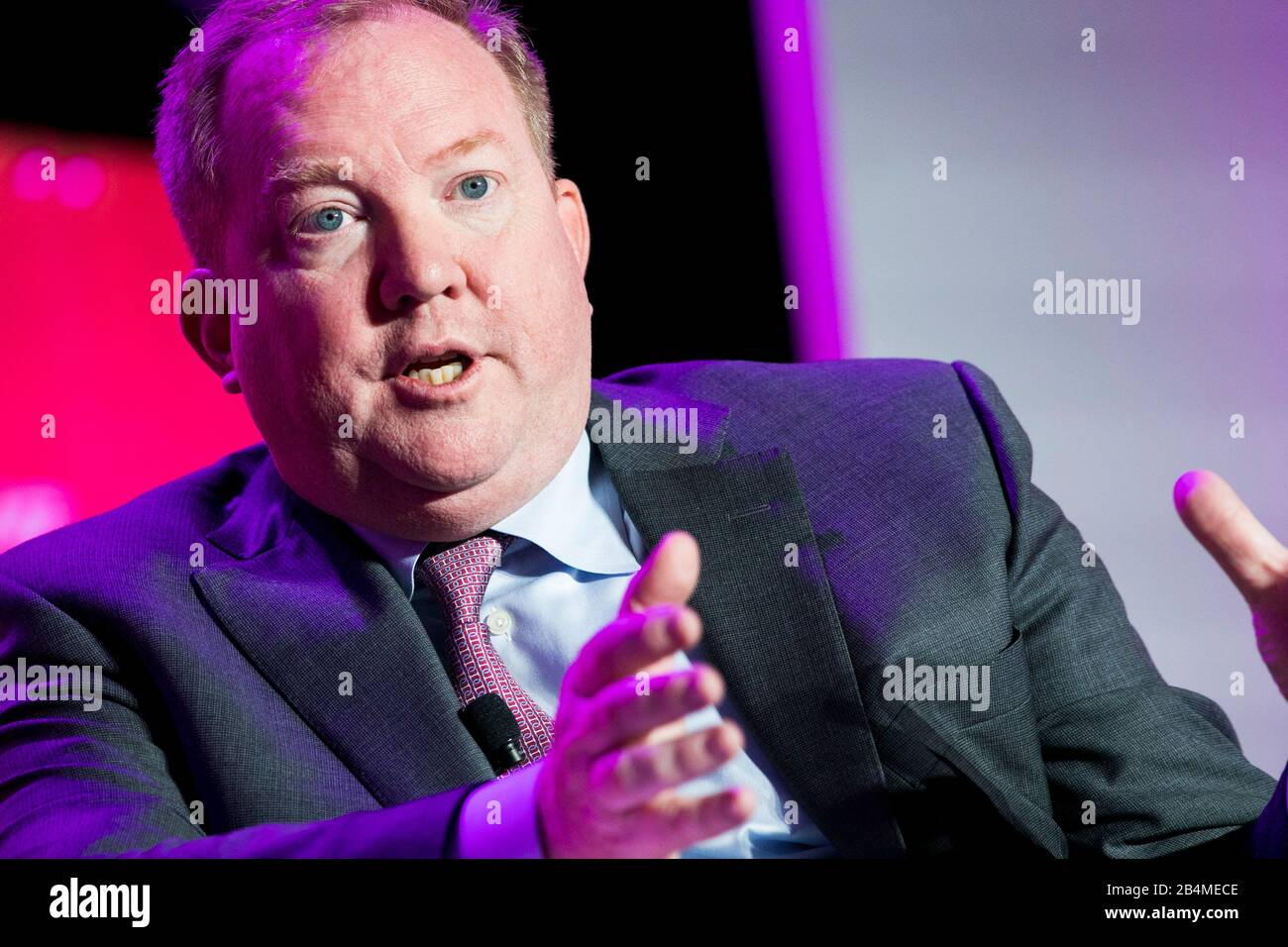 Stanley Deal, President und Chief Executive Officer, Boeing Commercial Airplanes und Executive Vice President, The Boeing Company, spricht in den USA Stockfoto