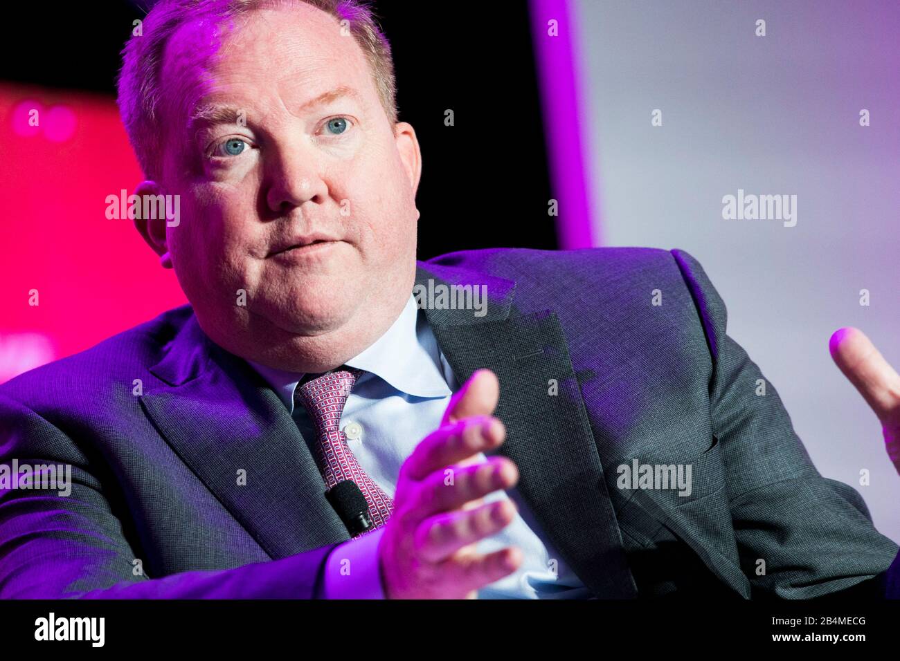 Stanley Deal, President und Chief Executive Officer, Boeing Commercial Airplanes und Executive Vice President, The Boeing Company, spricht in den USA Stockfoto