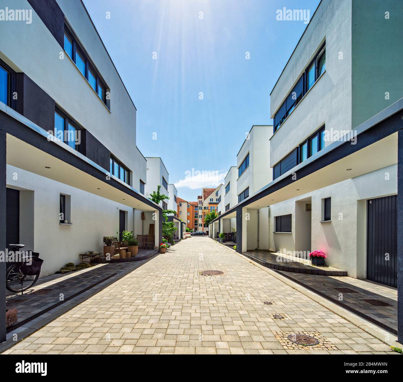 Deutschland, Sachsen, Leipzig, modernes Wohnviertel, Gentrifizierung, Stadtteil Plagwitz Stockfoto