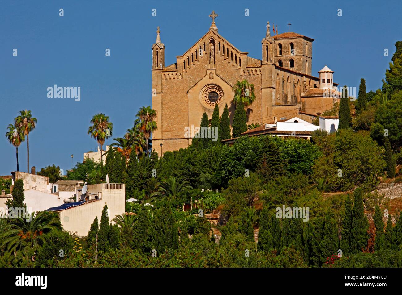 Pfarrkirche (Esglèsia Parroquial) Transfiguració del Senyor, spätgotisch, Artà, Mallorca, Balearen, Spanien Stockfoto