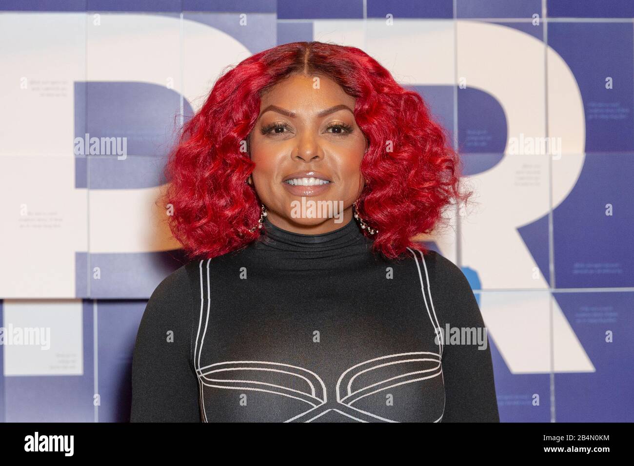 New YORK, NY - 06. MÄRZ: Taraji P. Henson besucht den American Express Launch Employee Appreciation Day am Grand Central Terminal Vanderbilt Hall im März Stockfoto