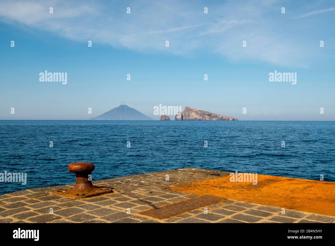 Isola di Basiluzzo, Äolische Inseln, Äolische Inseln, Tyrrhenisches Meer, Süditalien, Europa, Italien Stockfoto