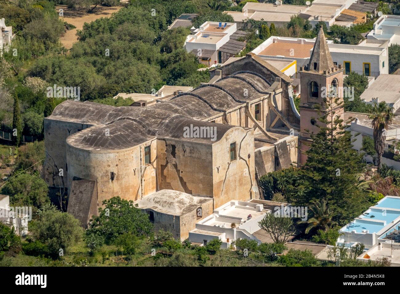 Chiesa di San Bartolomeo, Stromboli, Äolische Inseln, Äolische Inseln, Tyrrhenisches Meer, Süditalien, Europa, Sizilien, Italien Stockfoto